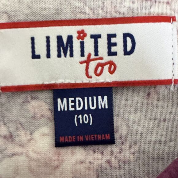 Limited Too Girls Floral Ruched Knit Blouse Top Pink Purple M 10 NWT - Picture 5 of 8